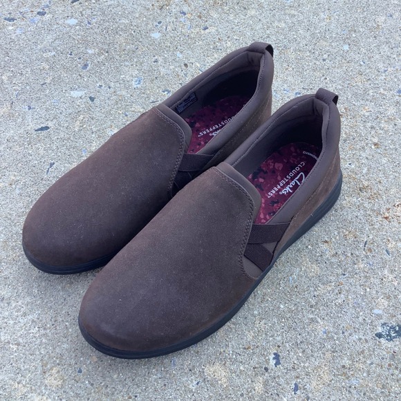Clarks Shoes - Clarks Cloudsteppers Brown Slip On Loafers Womens 9.5M 261689554070 Walking